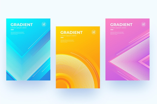 Gradient abstract shapes cover collection