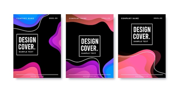 Vector gradient abstract shapes cover collection