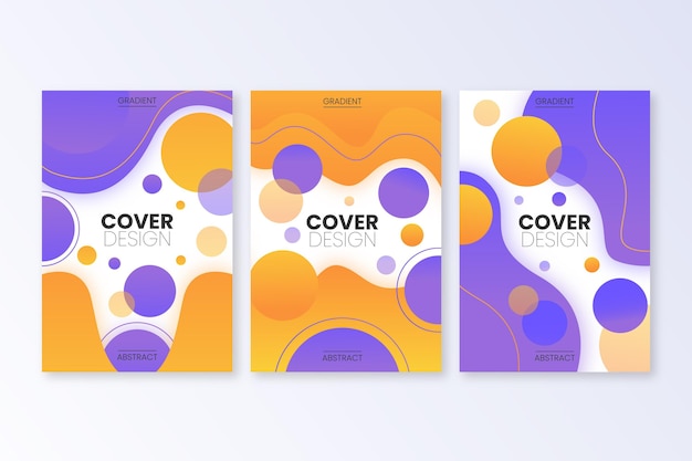 Gradient abstract shapes cover collection