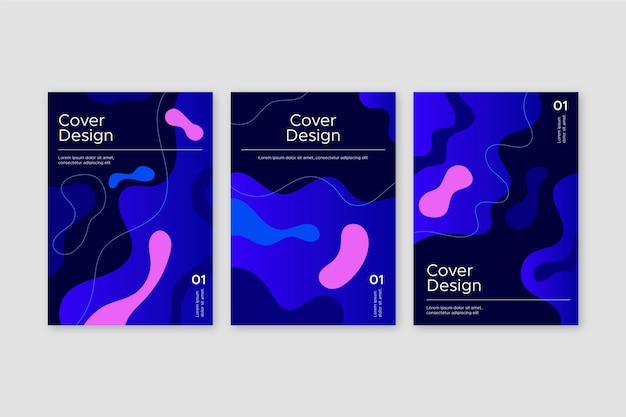 Vector gradient abstract shapes cover collection
