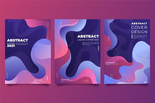 Vector gradient abstract shapes cover pack