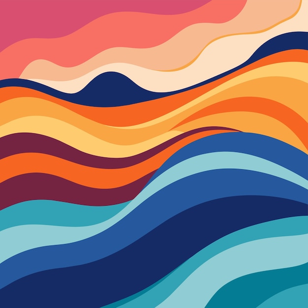 Vector gradient abstract wavy background