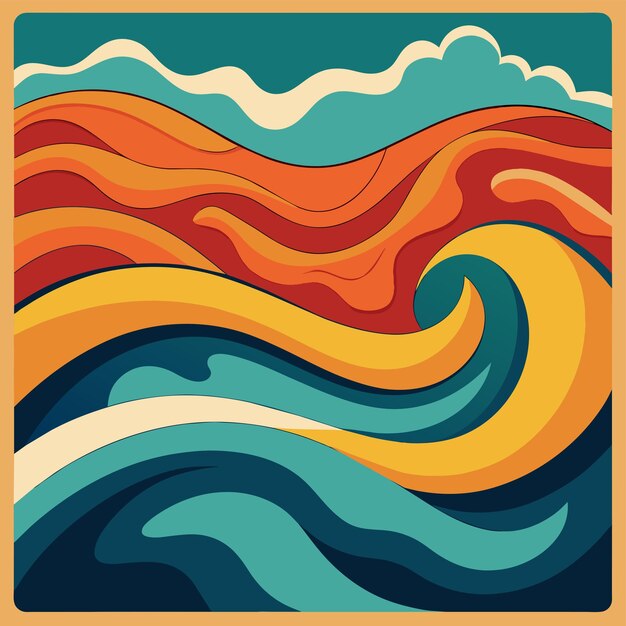 Vector gradient abstract wavy background