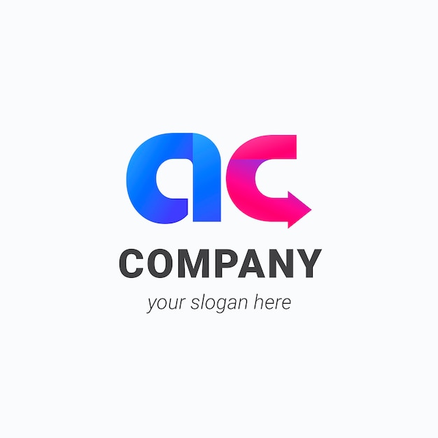 그라데이션 ac 로고 디자인