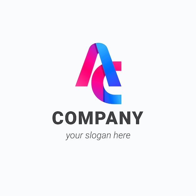 Gradiënt ac logo-ontwerp