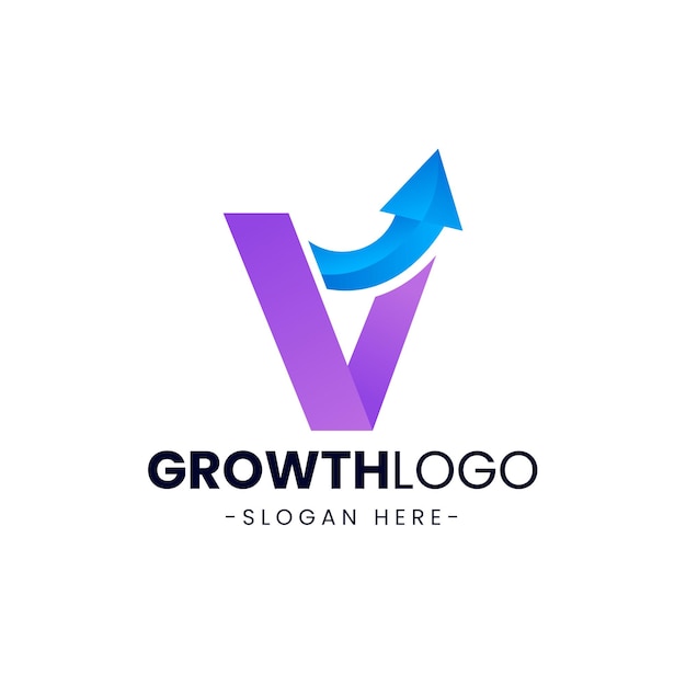 Gradient accounting-logo met letter v-ontwerpsjabloon