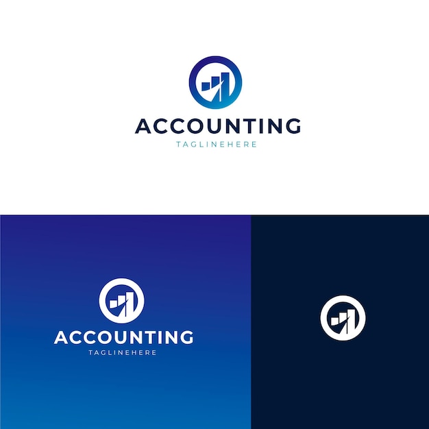 Vector gradient accounting logo template
