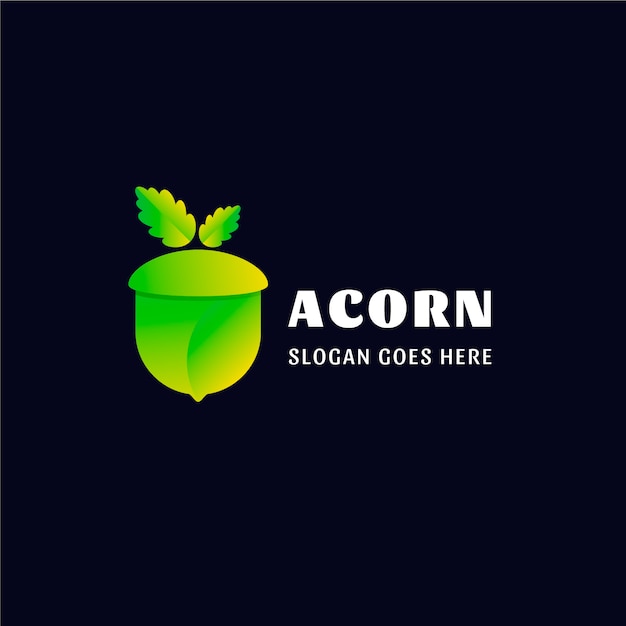 Gradient acorn logo template