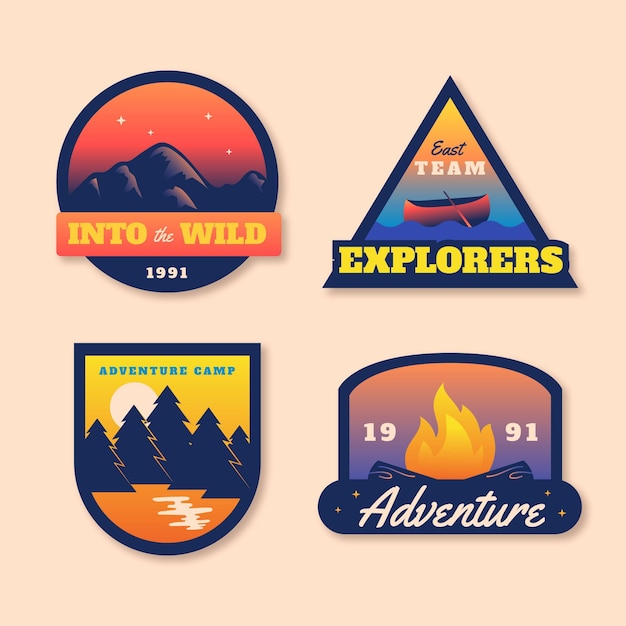 Gradient adventure badges collection