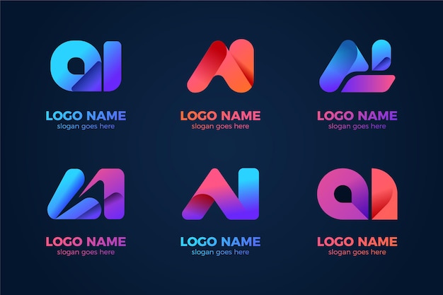 Gradient ai logo template collection