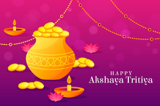 Vector gradient akshaya tritiya background