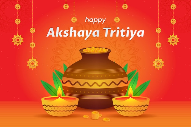 Vector gradient akshaya tritiya background