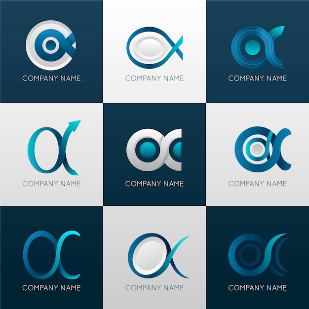 Gradient alpha logo-collectie