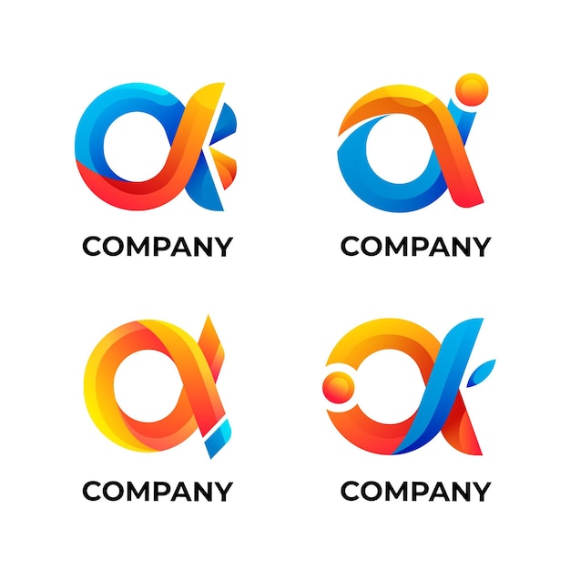 Gradient alpha logos pack