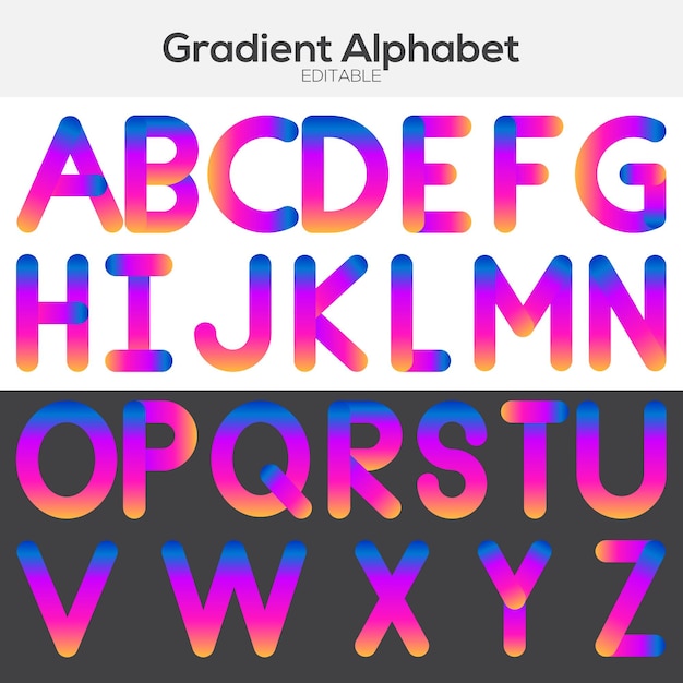 Vector gradient alphabet set 1