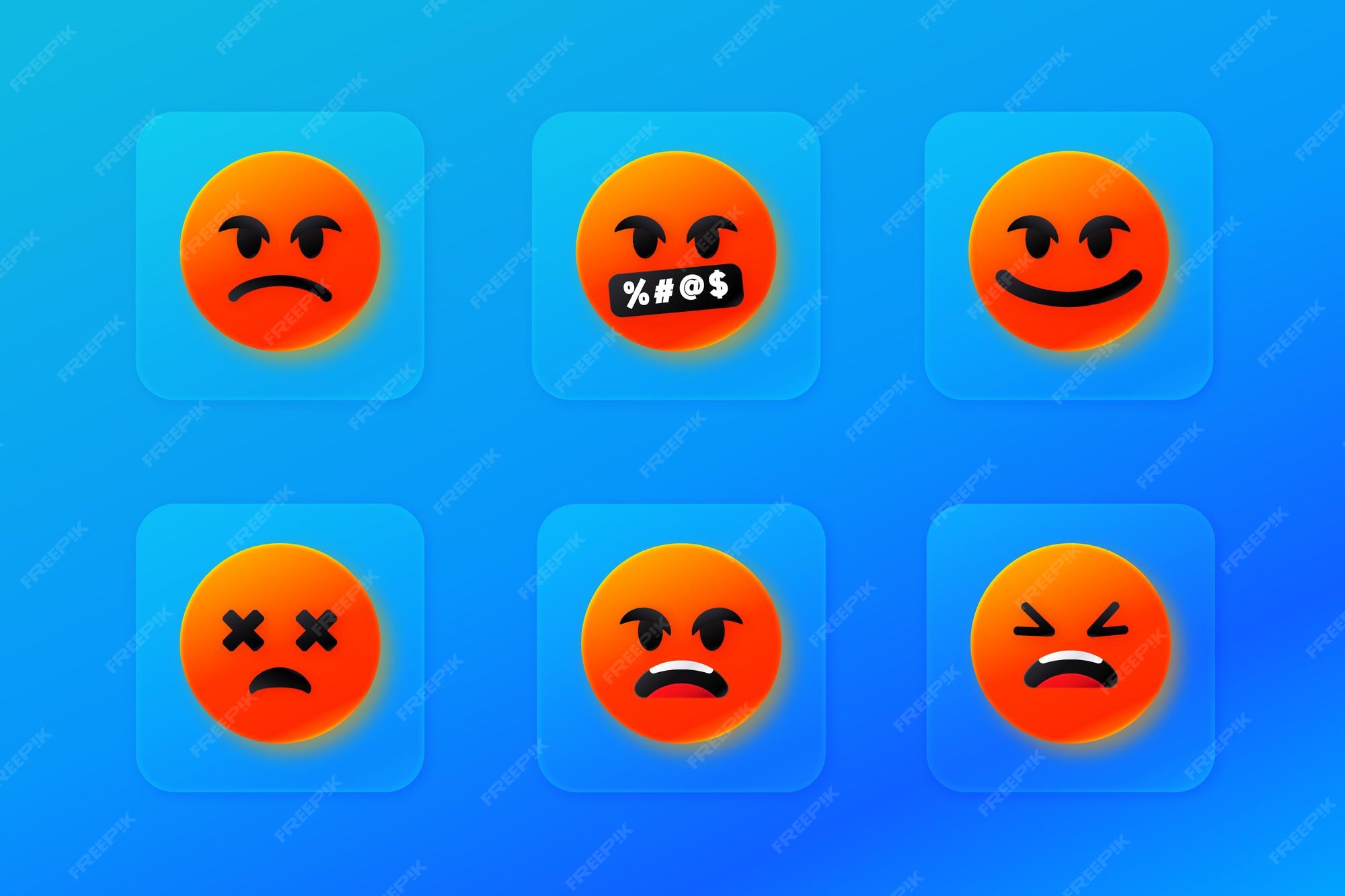 Premium Vector Gradient angry emoji icons with various emotions