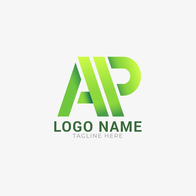 Gradient ap monogram logo template