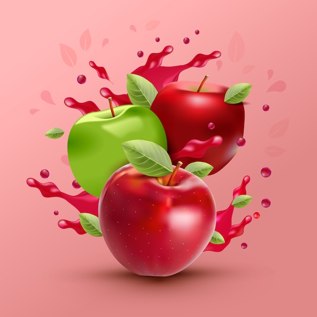 Vector gradient apple illustration