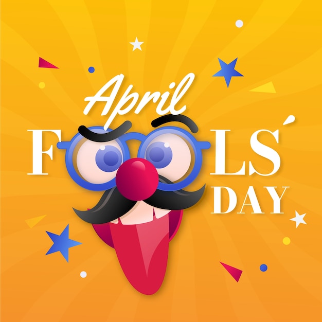 Vector gradient april fools day illustration