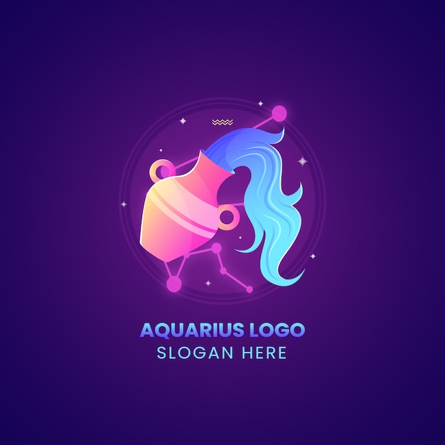 Vector gradient aquarius logo template