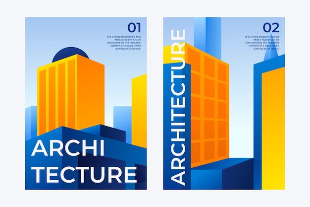 Disegno del manifesto di architettura gradiente