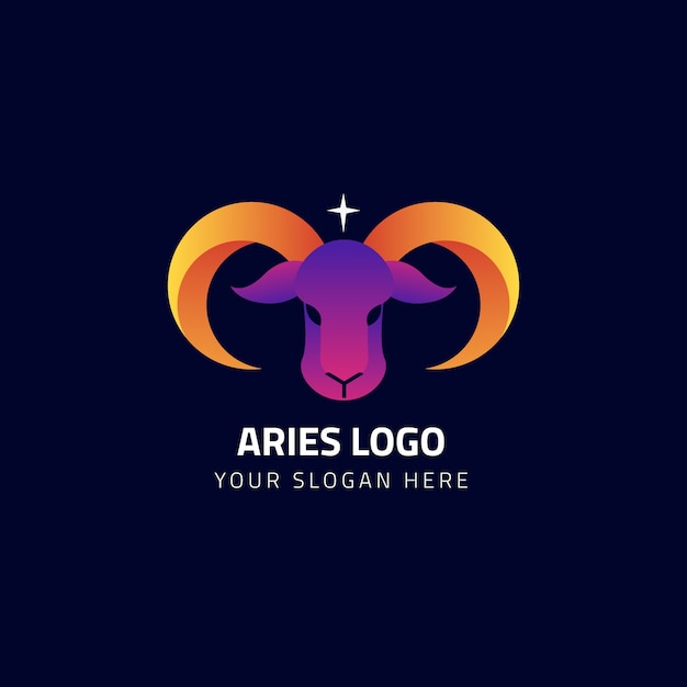 Gradient aries logo template