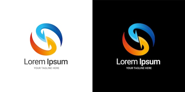 Gradient arrow with circle logo template