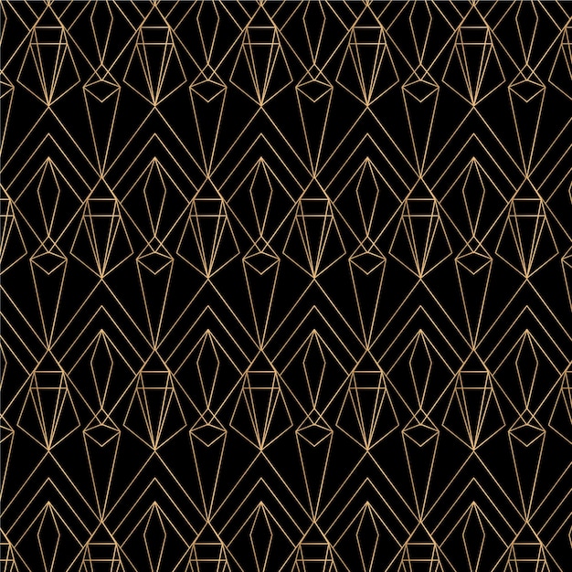 Vector gradient art deco pattern design