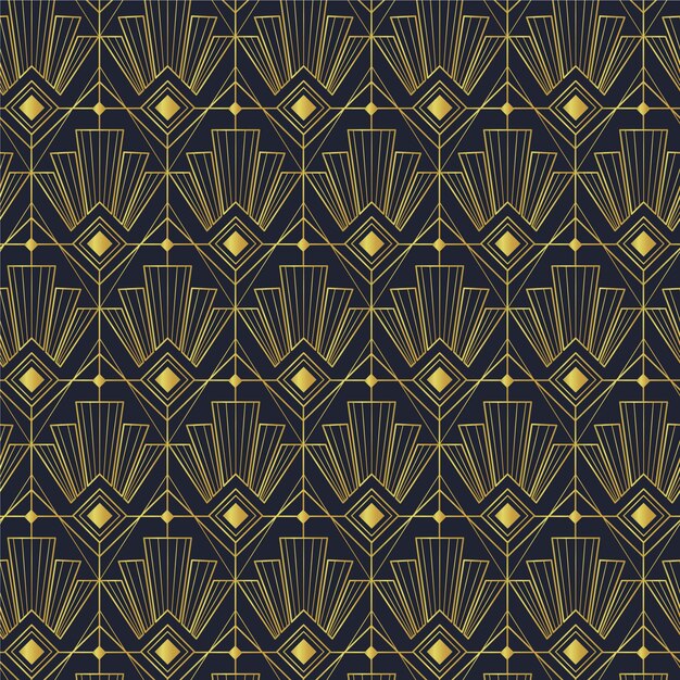 Vector gradient art deco pattern design