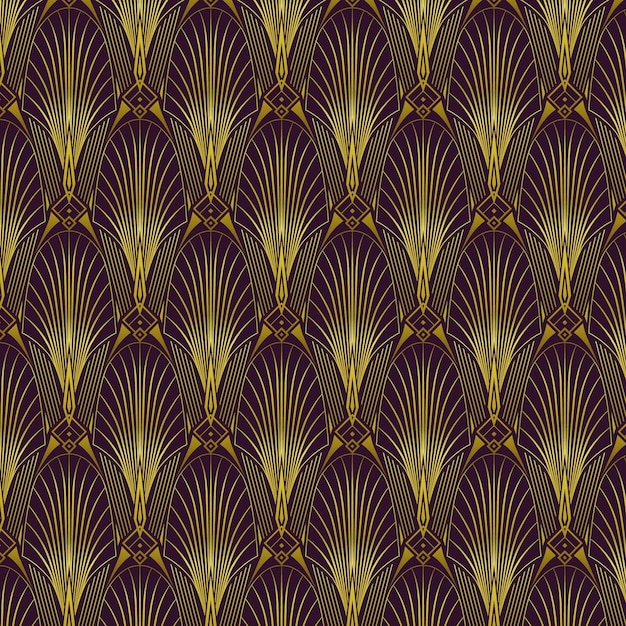 Vector gradient art deco pattern design
