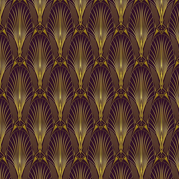 Vector gradient art deco pattern design