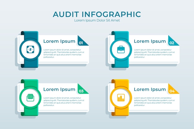 Инфографический шаблон градиентного аудита