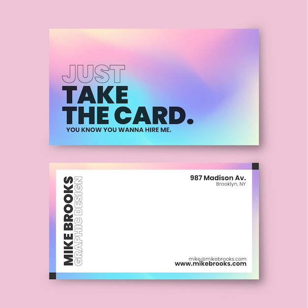 Vector gradient authentic business card template