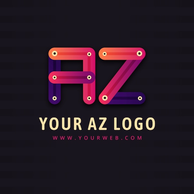 gradient az or za logo template