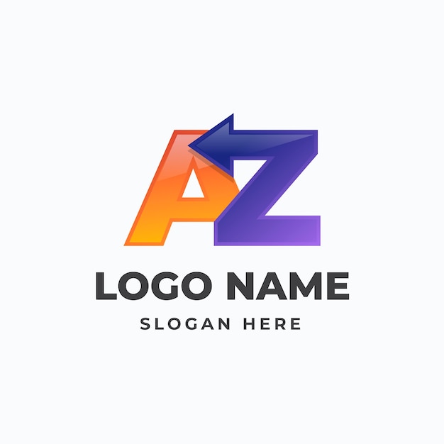 Gradient az or za logo template