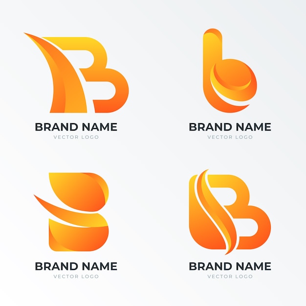 Gradient b letter logo template