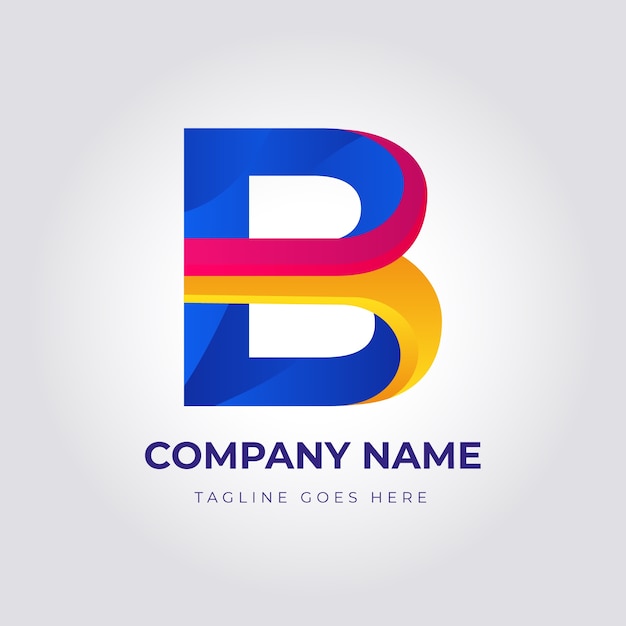 Gradient b letter logo template