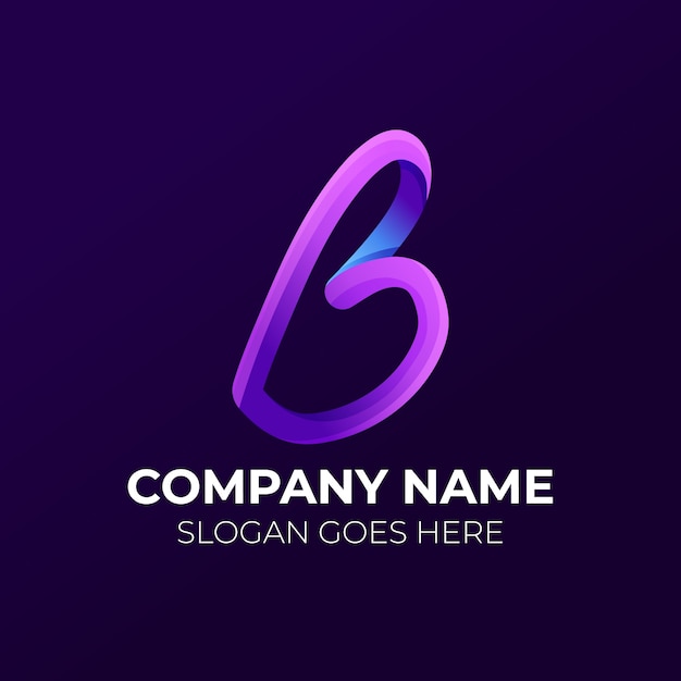 Vector gradient b logo template design