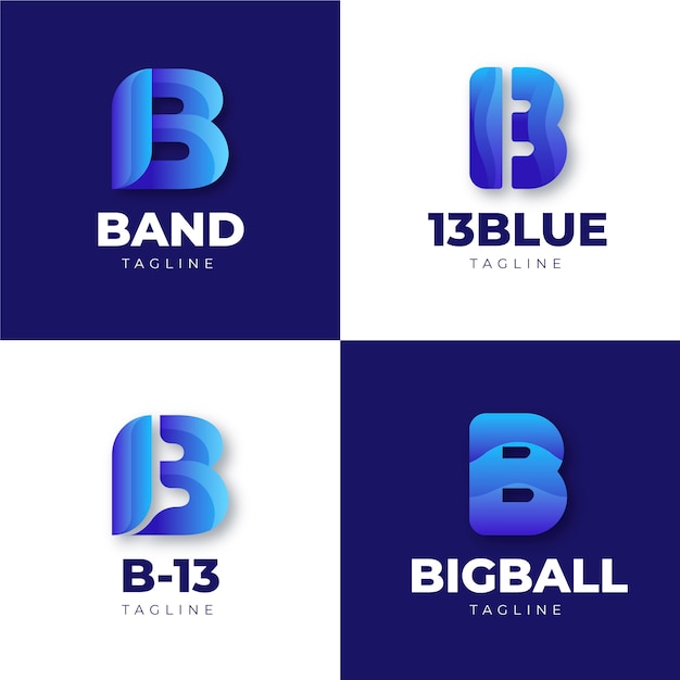 Gradient b logo template