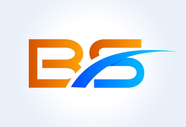 スウッシュ ベクトル デザイン コンセプトとグラデーション BS 文字ロゴ デザイン