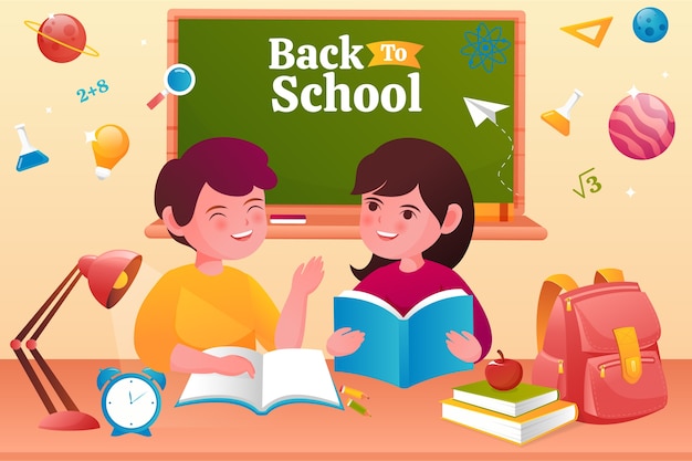 Vector gradient back to school background