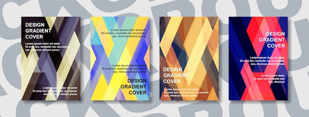 Вектор Градиентный фон покрывает современный стиль и красочный дизайн плаката