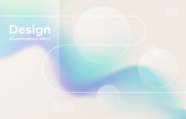 Gradient background Glassmorphism effect Lines and circles