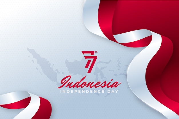 Gradient background for indonesia independence day celebration