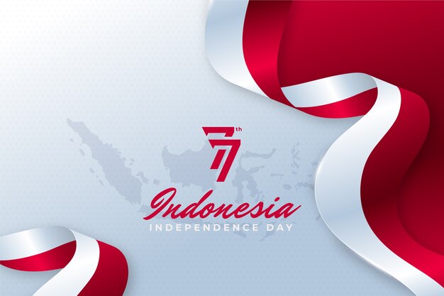 Gradient background for indonesia independence day celebration