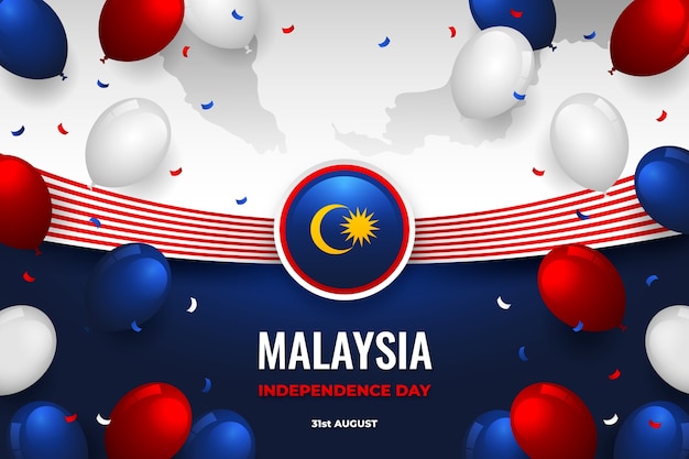 Vector gradient background for malaysia independence day celebration