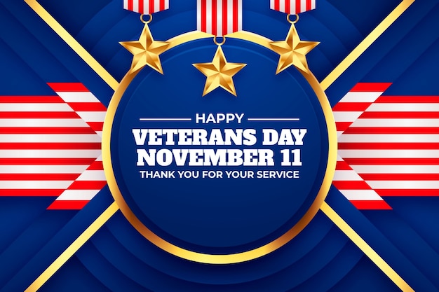 Vector gradient background for us veterans day holiday