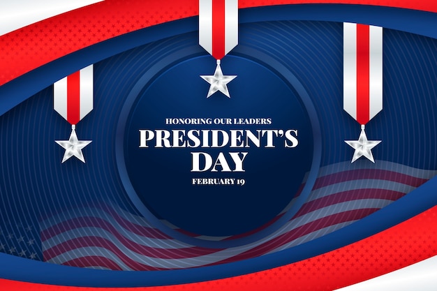 Vector gradient background for usa presidents day holiday