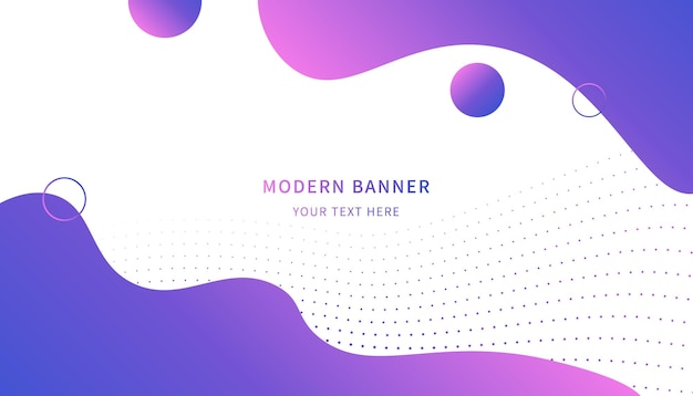 Gradient background with wave shape and circles