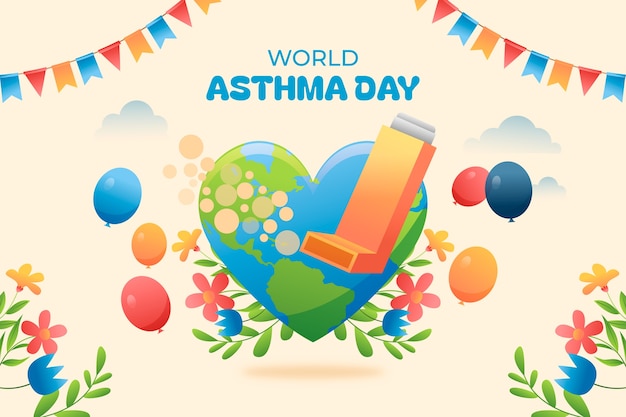 Gradient background for world asthma day awareness